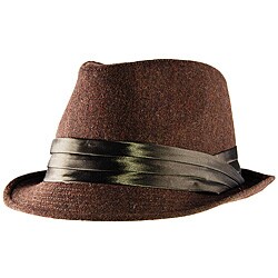 Yesac Unisex Chocolate Brown Wool Fedora Hat