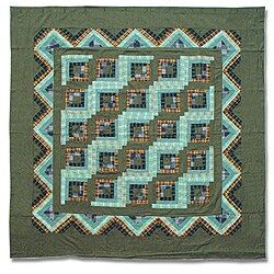 Green Log Cabin Shower Curtain 