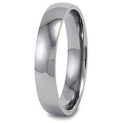 Men's Titanium Polished Domed Comfort-fit Band (4 mm)