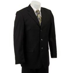 Eddie Domani Elite Men's Black 3-button Suit