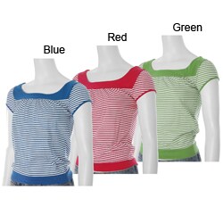 Derek Heart Junior's Striped Square Neck Top