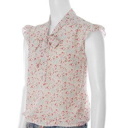Happie by Adi Tie Neck Banded Bottom Rayon Top
