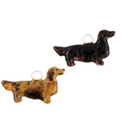 Best in Show Sterling Silver Enamel Long-haired Dachshund Dog Charm