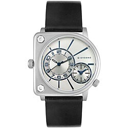 Giordano Men's Dual Time Black Leather Watch