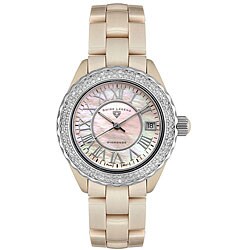 Swiss Legend Karamica Women's Beige Ceramic Diamond Watch