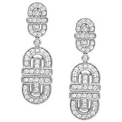 18k White Gold 1 1/10ct TDW Diamond Earrings (G-H, SI2)