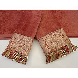 Sherry Kline Swirl Paisley Coral 3-piece Decorative Towel Set