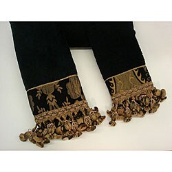 Sherry Kline China Art Black 3-piece Decorative Towels