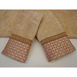 Sherry Kline Chekered Chenille Dots 3-piece Decorative Towels