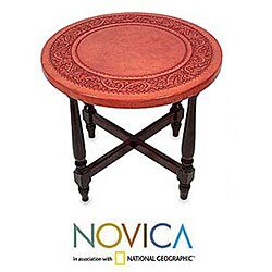 Cedar and Leather 'Lancelot' Table (Peru)