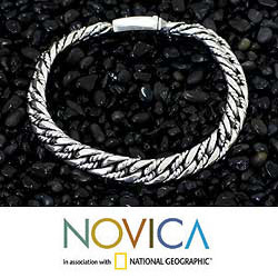 Sterling Silver 'Sparkling Brook' Bracelet (Indonesia)