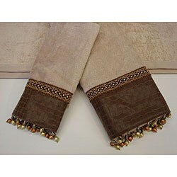 Sherry Kline Basket Leather 3-piece Decorative Towel Set