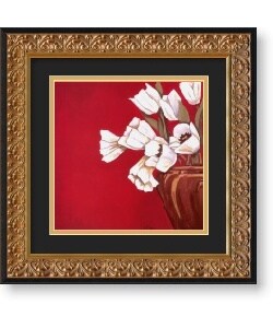 Ann Parr 'Tulips on Red' Framed Art Print