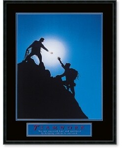 Teamwork Climbers Framed Art Print