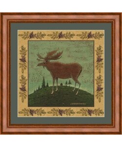 Warren Kimble 'Folk Moose' Framed Art Print