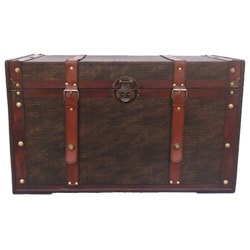 Phat Tommy Embossed Decorative Wooden Storage Trunk