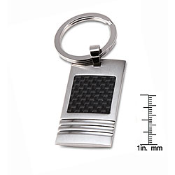Stainless Steel Black Carbon Fiber Key Ring