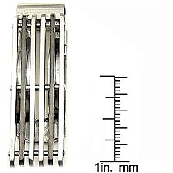 Stainless Steel and Black Slotted Money Clip
