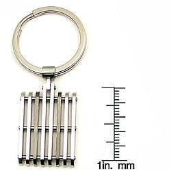 Stainless Steel and Black Slotted Key Ring