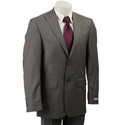 Kenneth Cole Men's Grey Stripe Wool/ Cashmere 2-button Suit