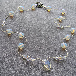 Silver Opaline Crystal 'Gala' Necklace (USA)