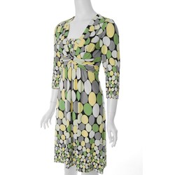 Sangria Women's Long-sleeve Dotted Dress