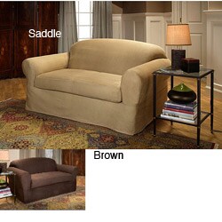 Morgan Faux Leather 2-piece Separate Seat Sofa Slipcover