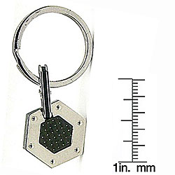 Black Carbon Fiber Engravable Hexagon Key Ring