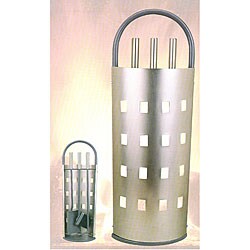 Stainless Steel Contemporary Fireplace Tool Set