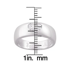 Sterling Silver Pave Diamond Heart Ring