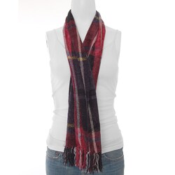 Adi Classic Collection Red/ Black Plaid Chenille Scarf