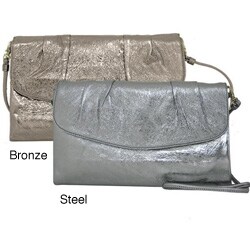 Franchi 'Brigitta' Metallic Clutch Bag