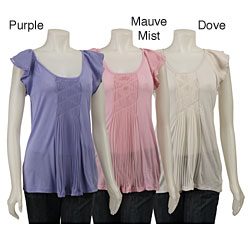 FINAL SALE Kische Women's Pleated Chiffon Top