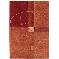 Red Swirls Wool Rug (2'2 x 7'10)