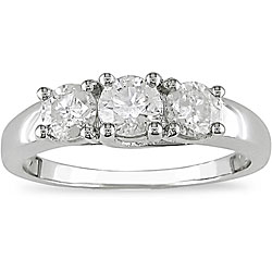 14k White Gold 1ct TDW 3-stone Diamond Ring (I-J, I2-I3)