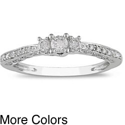 10k White Gold 1/4ct TDW Diamond 3-stone Ring (I-J, I2-I3)