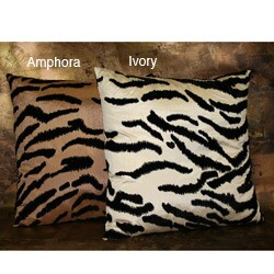Zebra Flocked Faux Silk Pillow