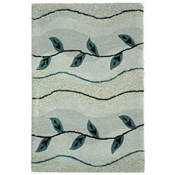 Handmade Soho Vines Light Grey New Zealand Wool Rug (2' x 3')
