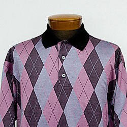 In Fiamme Black and Lilac Argyle Polo Shirt