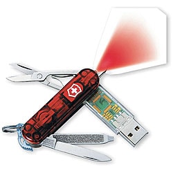 Swiss Army 256MB USB Memory Ruby 7-tool Knife