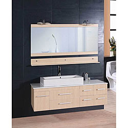 Design Element Contemporary 60-inch Wall-mount Bathroom Vanity
