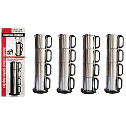 Stainless Steel 16-piece Coffee Mug Set