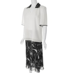 Adi Designs 2-piece Black/ White Skirt Set