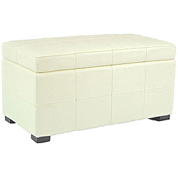 Lorenzo Medium Flip-top Off-white Storage Bench/ Ottoman