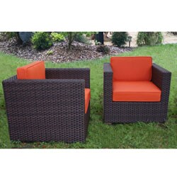 Modena Chair Set with Orange Cushions