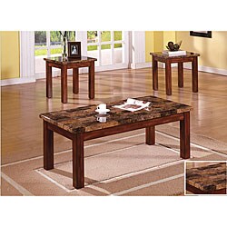 Living Room Occasional Mable-top 3-piece Table Set