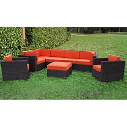 Siena 8-piece Patio Set with Orange Cushions