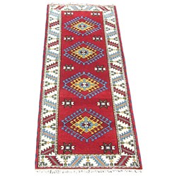 Indo Kazak Red/ Ivory Runner (2'8 x 8')