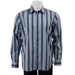 Calvin Klein Men's Long-sleeve Ombre Tonal Stripe Shirt