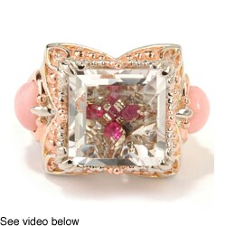 Michael Valitutti Palladium Silver Rock Crystal Ring